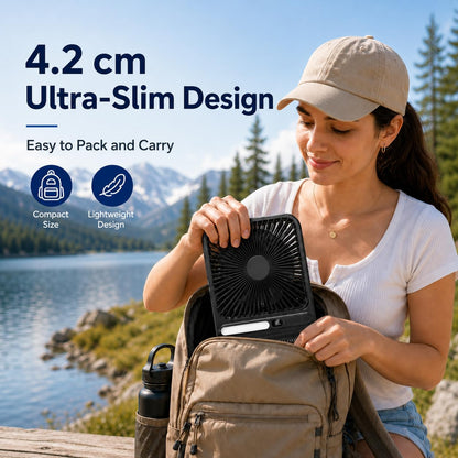 Akku Ventilator 7 Zoll 10000mAh GOBRILLFUN, 4 Geschwindigkeiten, tragbar, leise
